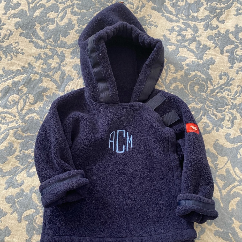 Monogrammed Navy Widgeon Coat “ACM”